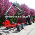 tractor implement log Trailer with crane